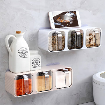 Wall-Mounted Drawer Spice Rack Organizer