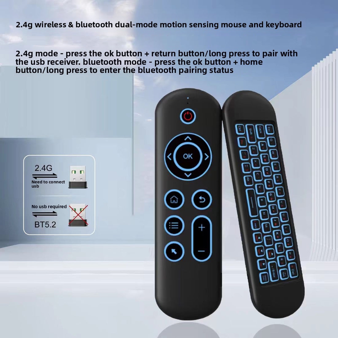 M5 Multicolor Backlight Wireless Keyboard Mouse Combo