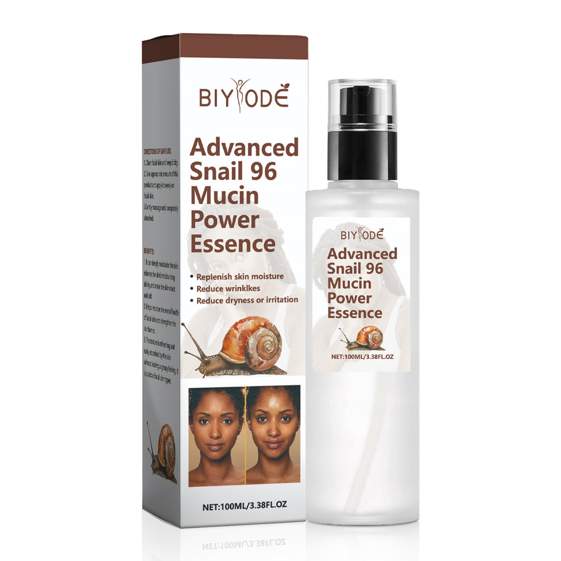 Private Label Organic Snail Mucin Deep Moisturizing Whitening Skin Repair Vitamin C Face Serum
