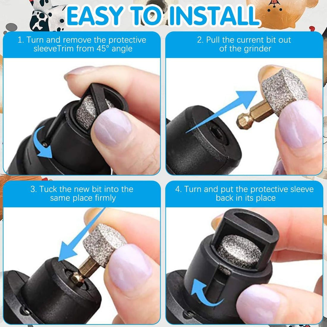 Rechargeable Pet Nail Grinder with LED Light