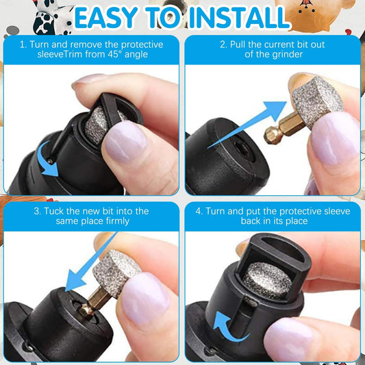 Rechargeable Pet Nail Grinder with LED Light – Quiet & Precise