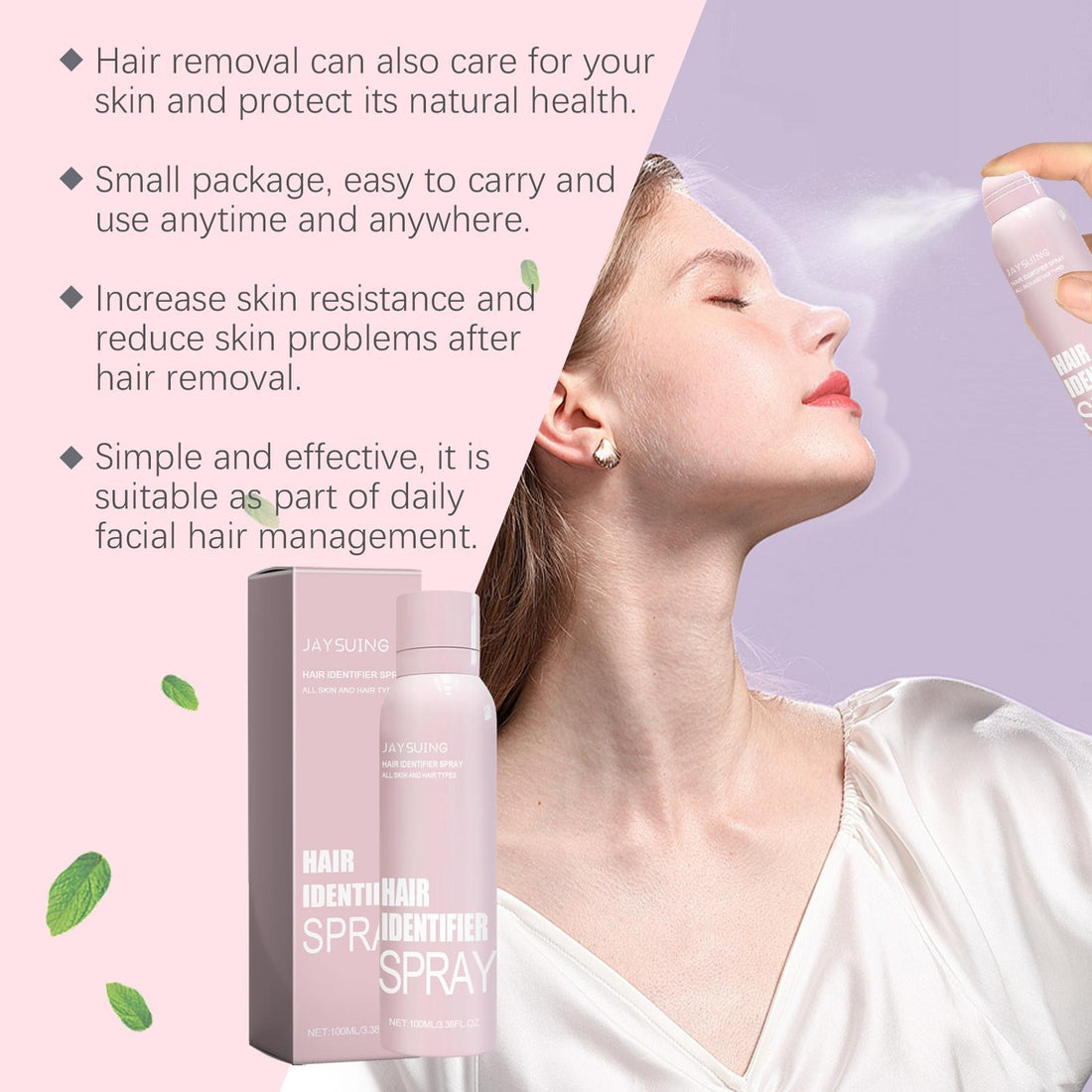 Gentle Facial Hair Removal Spray Softens Hair And Cleanses The Face