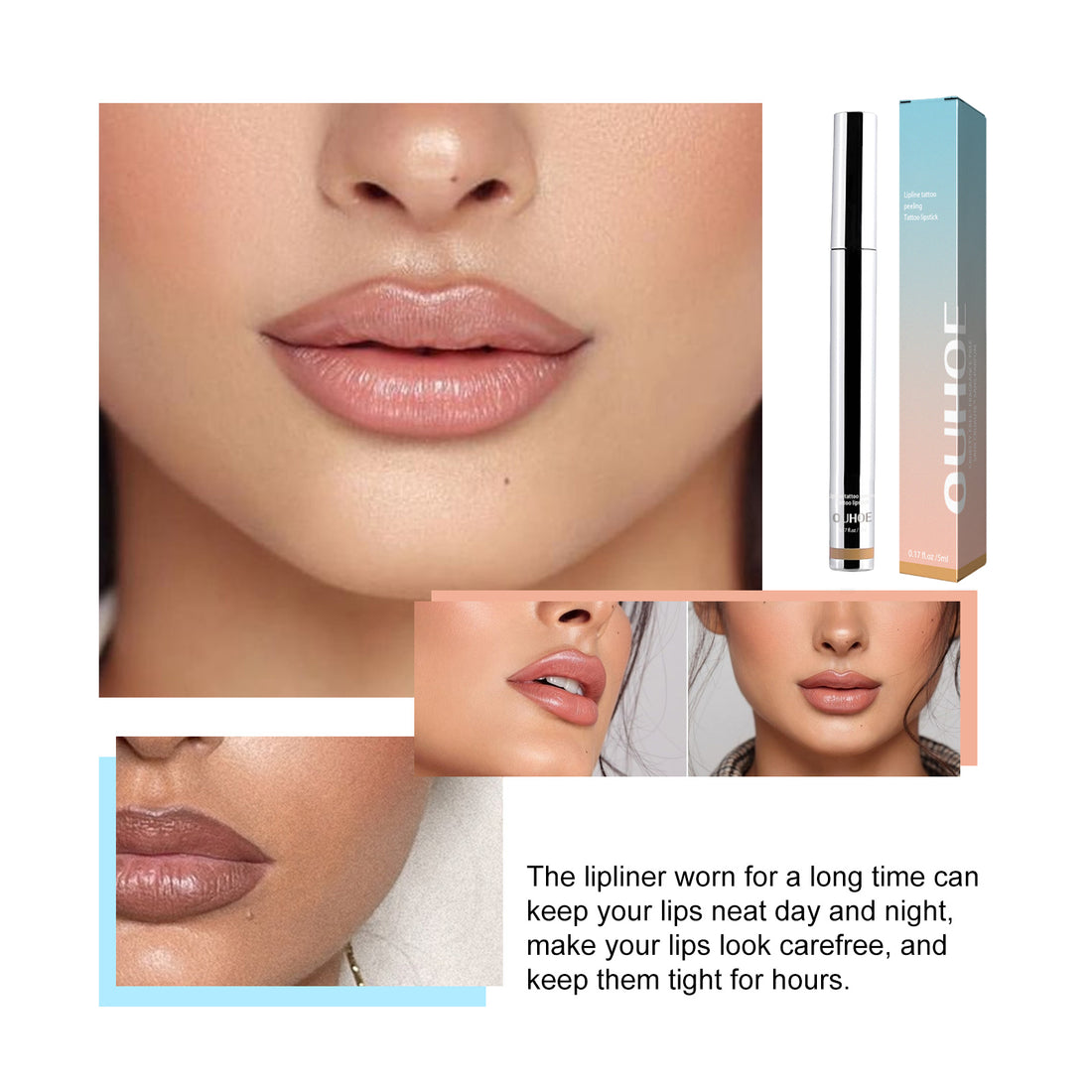 Mineral OilOUHOE Peel Off Lipliner Plump Lip Lines Show Lip Color Without Taking Off Makeup Peel Off Lipliner