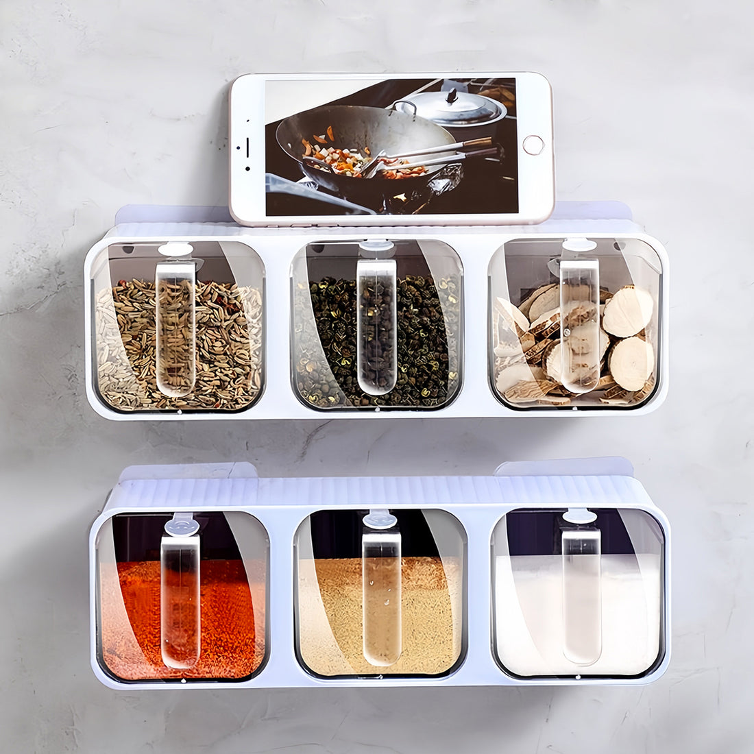 Wall-Mounted Drawer Spice Rack Organizer